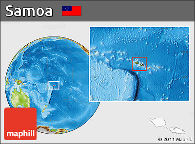 Satellite Location Map of Samoa, physical outside