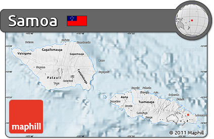 Classic Style Map of Samoa