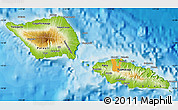 Physical Map of Samoa, political shades outside