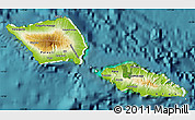 Physical Map of Samoa, single color outside, satellite sea