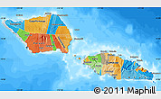 Political Map of Samoa, semi-desaturated, land only