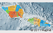 Political Map of Samoa, semi-desaturated