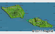 Satellite Map of Samoa, darken, land only