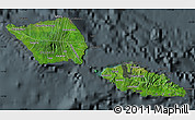 Satellite Map of Samoa, darken, semi-desaturated