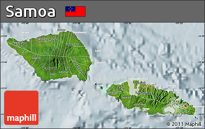 Satellite Map of Samoa, lighten
