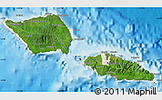 Satellite Map of Samoa, shaded relief outside