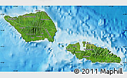 Satellite Map of Samoa, single color outside, bathymetry sea, shaded relief sea