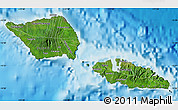 Satellite Map of Samoa, single color outside, shaded relief sea