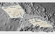Shaded Relief Map of Samoa, darken, desaturated