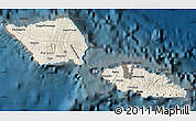 Shaded Relief Map of Samoa, darken