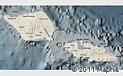 Shaded Relief Map of Samoa, darken, semi-desaturated