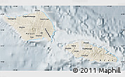 Shaded Relief Map of Samoa, lighten, semi-desaturated