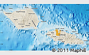 Shaded Relief Map of Samoa, political outside, shaded relief sea