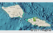 Shaded Relief Map of Samoa, satellite outside