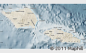 Shaded Relief Map of Samoa, semi-desaturated