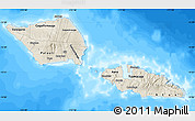 Shaded Relief Map of Samoa, single color outside, bathymetry sea