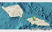Shaded Relief Map of Samoa, single color outside, satellite sea