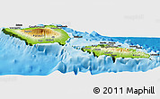 Physical Panoramic Map of Samoa, darken, land only