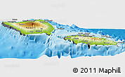 Physical Panoramic Map of Samoa, desaturated, land only