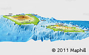 Physical Panoramic Map of Samoa, political outside