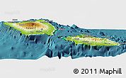 Physical Panoramic Map of Samoa, satellite outside