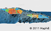 Political Panoramic Map of Samoa, darken