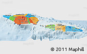 Political Panoramic Map of Samoa, lighten