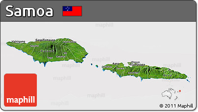 Satellite Panoramic Map of Samoa, cropped outside