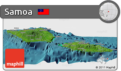 Satellite Panoramic Map of Samoa