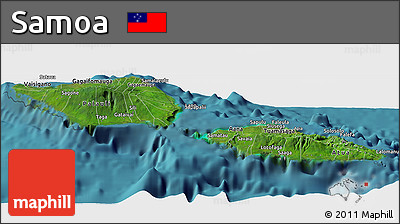 Satellite Panoramic Map of Samoa