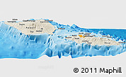 Shaded Relief Panoramic Map of Samoa, political shades outside