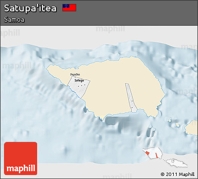 Classic Style 3D Map of Satupa'itea, single color outside