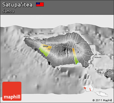 Physical 3D Map of Satupa'itea, desaturated