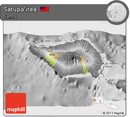 Physical 3D Map of Satupa'itea, desaturated