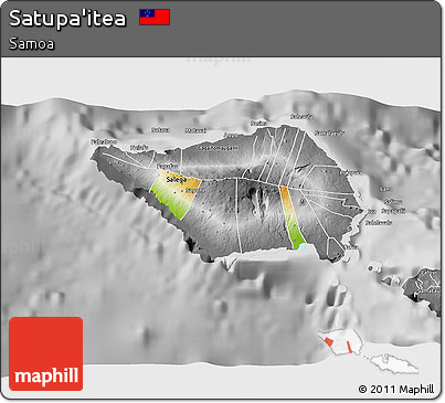 Physical 3D Map of Satupa'itea, desaturated