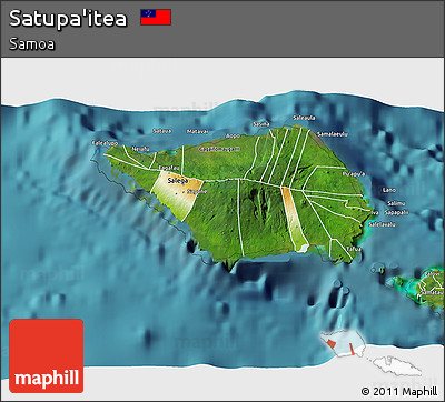 Physical 3D Map of Satupa'itea, satellite outside