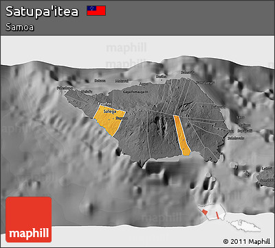 Political 3D Map of Satupa'itea, darken, desaturated