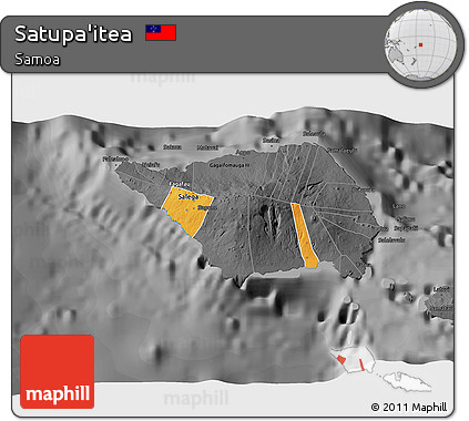Political 3D Map of Satupa'itea, darken, desaturated