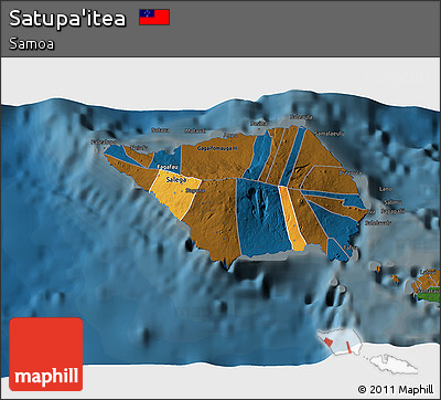 Political 3D Map of Satupa'itea, darken