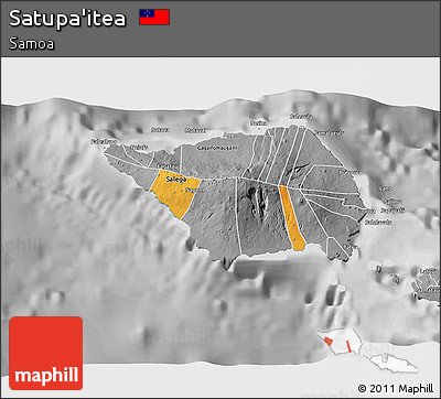 Political 3D Map of Satupa'itea, desaturated
