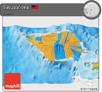 Political 3D Map of Satupa'itea