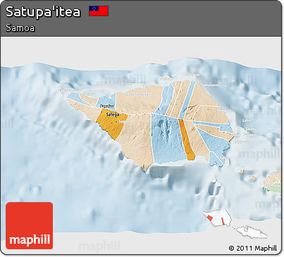 Political 3D Map of Satupa'itea, lighten