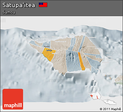 Political 3D Map of Satupa'itea, lighten, semi-desaturated