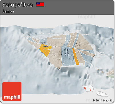 Political 3D Map of Satupa'itea, lighten, semi-desaturated