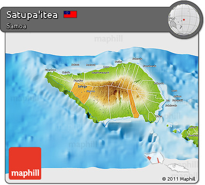 Political 3D Map of Satupa'itea, physical outside