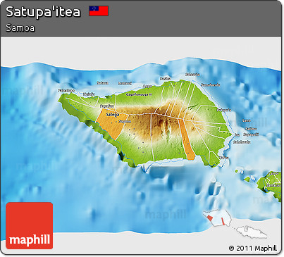 Political 3D Map of Satupa'itea, physical outside