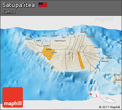 Political 3D Map of Satupa'itea, shaded relief outside
