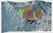 Political Shades 3D Map of Satupa'itea, darken, semi-desaturated