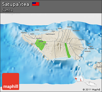 Political Shades 3D Map of Satupa'itea, shaded relief outside