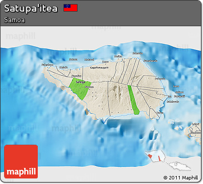Political Shades 3D Map of Satupa'itea, shaded relief outside